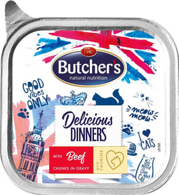 BUTCHER'S Delicious Dinners Stukjes met rundvlees in saus - nat kattenvoer - 16 x 100g