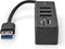 Nedis CCGB61250BK01 - USB-hub 3x USB 3.2 Gen 1 5 Gbps - Zwart