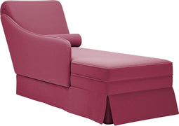 vidaXL - Chaise - longue - met - bolster - en - rechterarmleuning - fluweel - wijnrood
