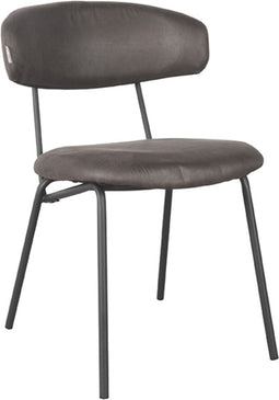 LABEL51 Zack Eetkamerstoel - Grijs - Microfiber - Stoel - Normale eetkamerstoel