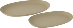 J-Line schalen Ovaal - ijzer - ivoor - set van 2