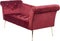 NANTILLY - Chaise longue - Rood - Fluweel