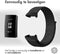 iMoshion Bandje Geschikt voor Fitbit Charge 3 / 4 - iMoshion Nylon band klittenband met design aansluiting - Zwart