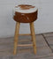 - stool wood leather 40x40x77 cow -