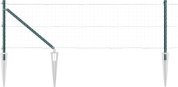 vidaXL - Hekpoorten - met - Spie - 13 - st - Ø32 - mm - 80 - cm - Gegalvaniseerd - Staal