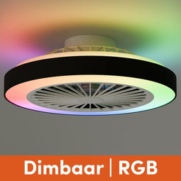 Nolt Cyra - Plafondventilator met Verlichting - LED RGBW - Tuya Wifi Smart - Afstandsbediening - ⌀ 50cm - Zwart
