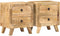 vidaXL - Nachtkastje - 2 - st - 40x32x46 - cm - massief - hout - ruw - mangohout