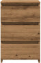 vidaXL - Nachtkastje - 40x35x62,5 - cm - bewerkt - hout - artisanaal - eikenkleur