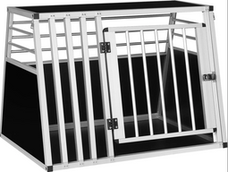 Eugad aluminium hondentransportbox - 92 x 65 x 66 cm - stevige autobox - zwart en grijs