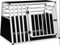 Eugad aluminium hondentransportbox - 92 x 65 x 66 cm - stevige autobox - zwart en grijs