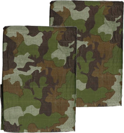 2x stuks groene camouflage afdekzeilen / dekzeilen - 3 x 4 meter - dekkleed / zeil - Legerprint
