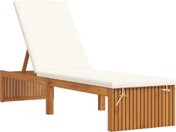 vidaXL - Ligbed - met - Kussen - 200x55x30 - cm - Massief - Acaciahout