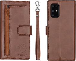 iMoshion Hoesje Geschikt voor Samsung Galaxy S20 Plus Hoesje Met Pasjeshouder - iMoshion Uitneembare 2-in-1 Bookcase met rits - Bruin