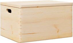 vidaXL - Houten - kist - met - deksel&handvatten - 40x30x23cm - massief - grenenhout