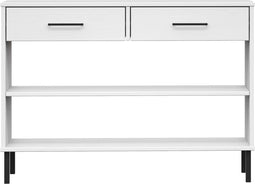 vidaXL - Wandkast - met - metalen - poten - OSLO - massief - grenenhout - wit