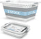 BADIONA Set van 2 Opvouwbare Wasmanden 36L - Ruimtebesparend - Grijs/Wit (2 stuks)