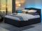 MONTPELLIER - Bed opbergruimte LED - Donkergrijs - 180x200 cm - Stof