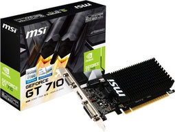 MSI GeForce GT 710 - Videokaart - Passief gekoeld - 2GB GDDR3 - HDMI 1.4 - DVI-D - VGA - Zwart