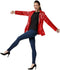 Dressforfun Paillettenjas dames - Kostuum - Glanzende pailletten - Rood XXL