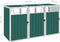 vidaXL - Afvalbakberging - driedubbel - 213x81x121 - cm - staal - groen