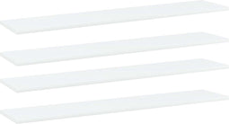 vidaXL - Wandschappen - 4 - st - 100x20x1,5 - cm - bewerkt - hout - wit