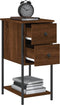 vidaXL - Nachtkastje - 32x42x70 - cm - bewerkt - hout - bruin - eikenkleur