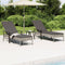 vidaXL - Ligbedden - 2 - st - met - tafel - en - kussens - poly - rattan - grijs