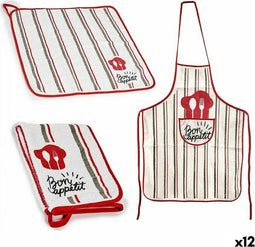 Keukenset Bon Appetit 2 Onderdelen Wit Rood (12 Stuks)