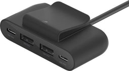 4-poorts USB-splitter BUZ001BT2MBKB7 - 2 USB-C en 2 USB-A poorten - Zwart