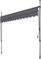 tectake® Klemluifel - Balkonluifel zonder boren - UV-bestendig - Waterafstotend - Breedte 300 cm - Antraciet