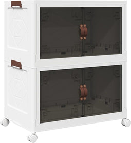 vidaXL - Opbergbox - stapelbaar - met - wielen - 2-laags - 75 - L - 64x40x76 - cm