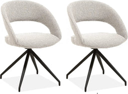 MX Sofa Draaibare Eetkamerstoel Yara - Pearl (set van 2 stuks)