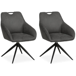 MX Sofa Eetkamer stoel Luka - Antraciet (set van 2 stuks)