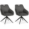 MX Sofa Eetkamer stoel Luka - Antraciet (set van 2 stuks)