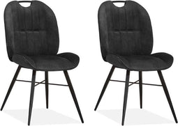 MX Sofa Eetkamerstoel Austin - Antraciet (set van 2 stoelen)