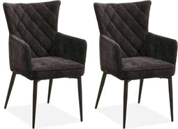 MX Sofa Eetkamerstoel Fleur - Black (set van 2 stoelen)