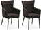 MX Sofa Eetkamerstoel Fleur - Black (set van 2 stoelen)