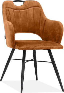 MX Sofa Eetkamerstoel Jewel Goldy Cognac met armleuning