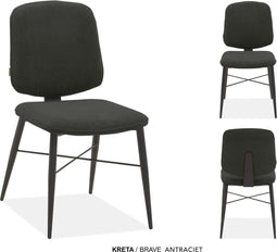 MX Sofa Eetkamerstoel Kreta | kleur: Antraciet