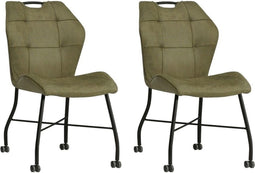 MX Sofa Eetkamerstoel Lee - Olijfgroen (set van 2 stuks)