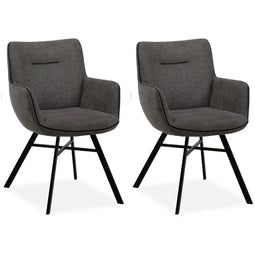 MX Sofa Eetkamerstoel Maisie - Antraciet (set van 2 stoelen)