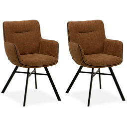 MX Sofa Eetkamerstoel Maisie - Cognac (set van 2 stoelen)