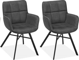 MX Sofa Eetkamerstoel Marcon - Antraciet (set van 2 stuks)