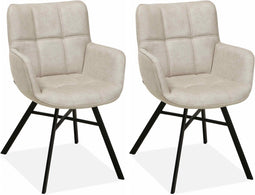 MX Sofa Eetkamerstoel Marcon - Sand (set van 2 stuks)