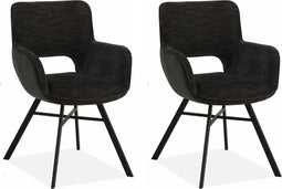 MX Sofa Eetkamerstoel Mercury - Black (set van 2 stoelen)