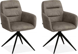 MX Sofa Eetkamerstoel Paco - Taupe (set van 2 stoelen)