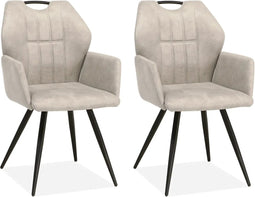 MX Sofa Eetkamerstoel Puck - Sand (set van 2 stoelen)