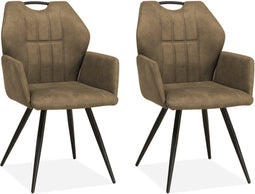 MX Sofa Eetkamerstoel Puck - Taupe (set van 2 stoelen)