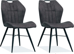 MX Sofa Eetkamerstoel Scala luxor kleur: Antraciet (set van 2 stoelen)