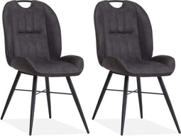 MX Sofa Eetkamerstoel Shelton - Antraciet (set van 2 stoelen)